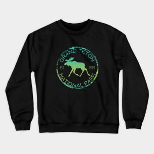 Grand Teton National Park Wyoming Moose Design Souvenir Crewneck Sweatshirt